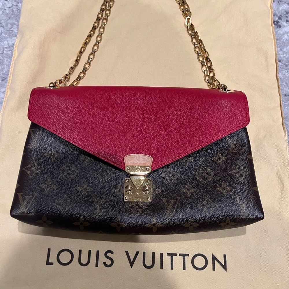 Authentic Louis Vuitton Monogram Pallas Chain cherry